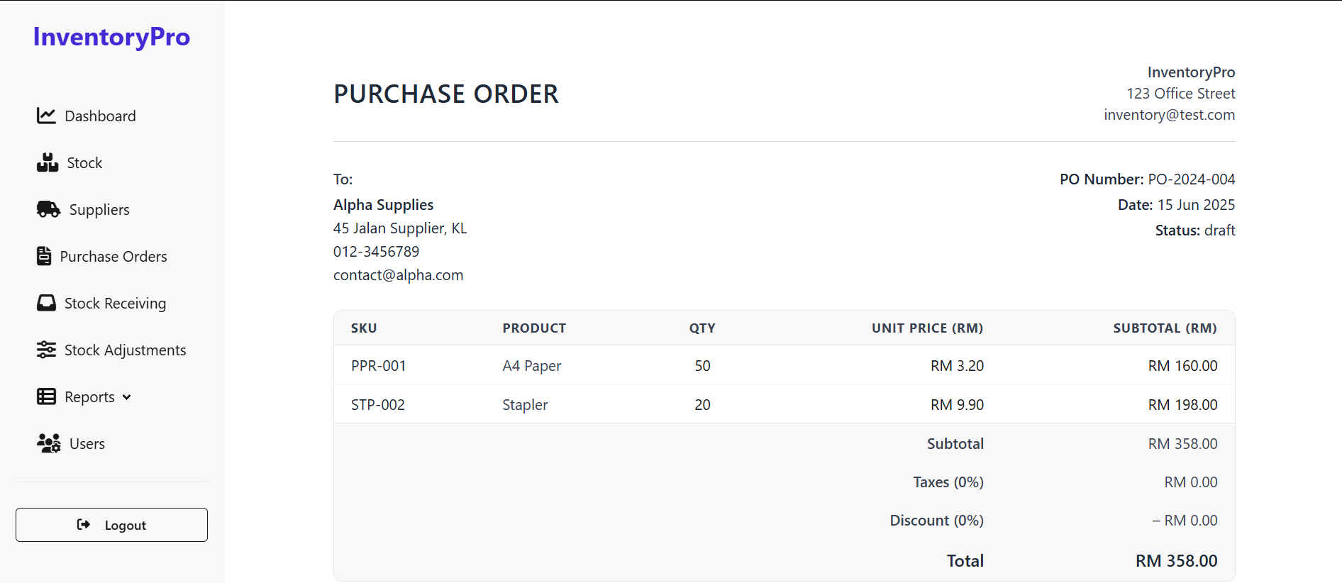 Purchase Order